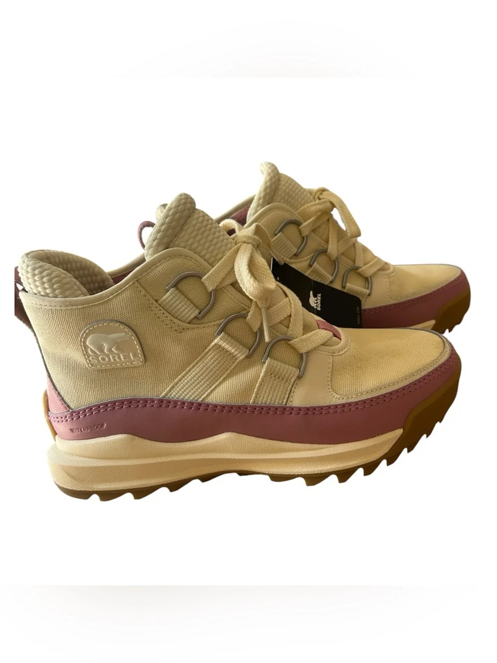 Sorel Beige Cream Pink Brown Platform Ankle Boots